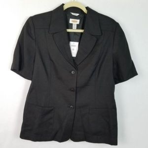 Talbots Irish Linen Black Lined Jacket